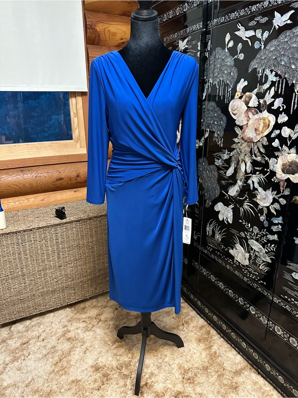 Ralph Lauren Cobalt Wrap-Style Midi Dress